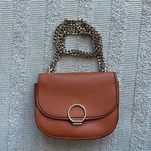 Golden chain orange bag